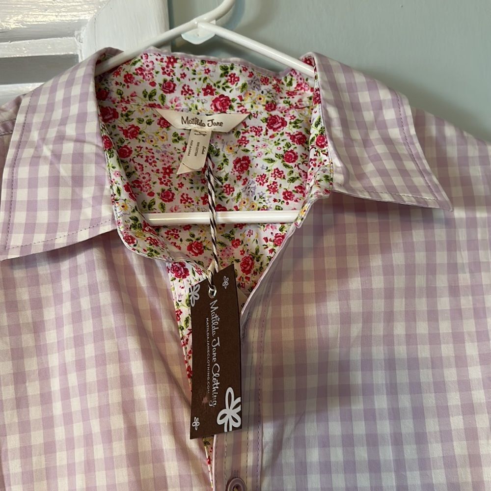 Mens Matilda Jane Enchanted Easter Brunch Checked Shirt Size L Large NWT - Picture 3 of 7